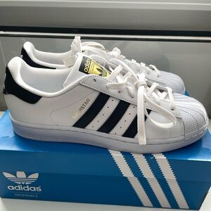 Adidas Men’s Superstar White Black Gold Sneakers